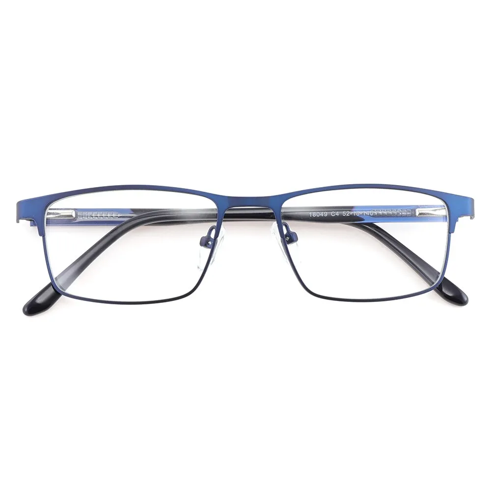 Laoyehui Unisex Full Rim Square Alloy Reading Glasses Anti Blue Light 18049