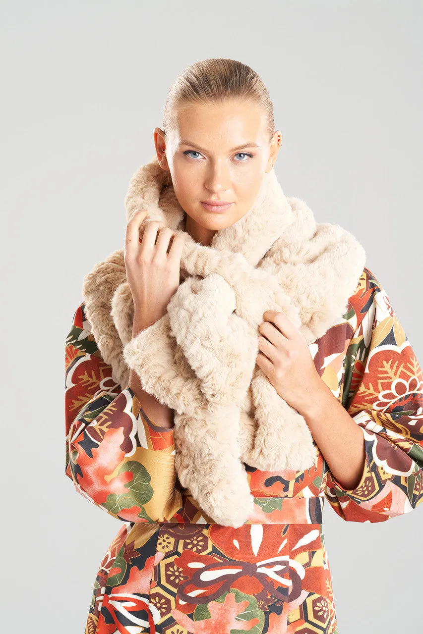 Textured Faux Fur Scarf